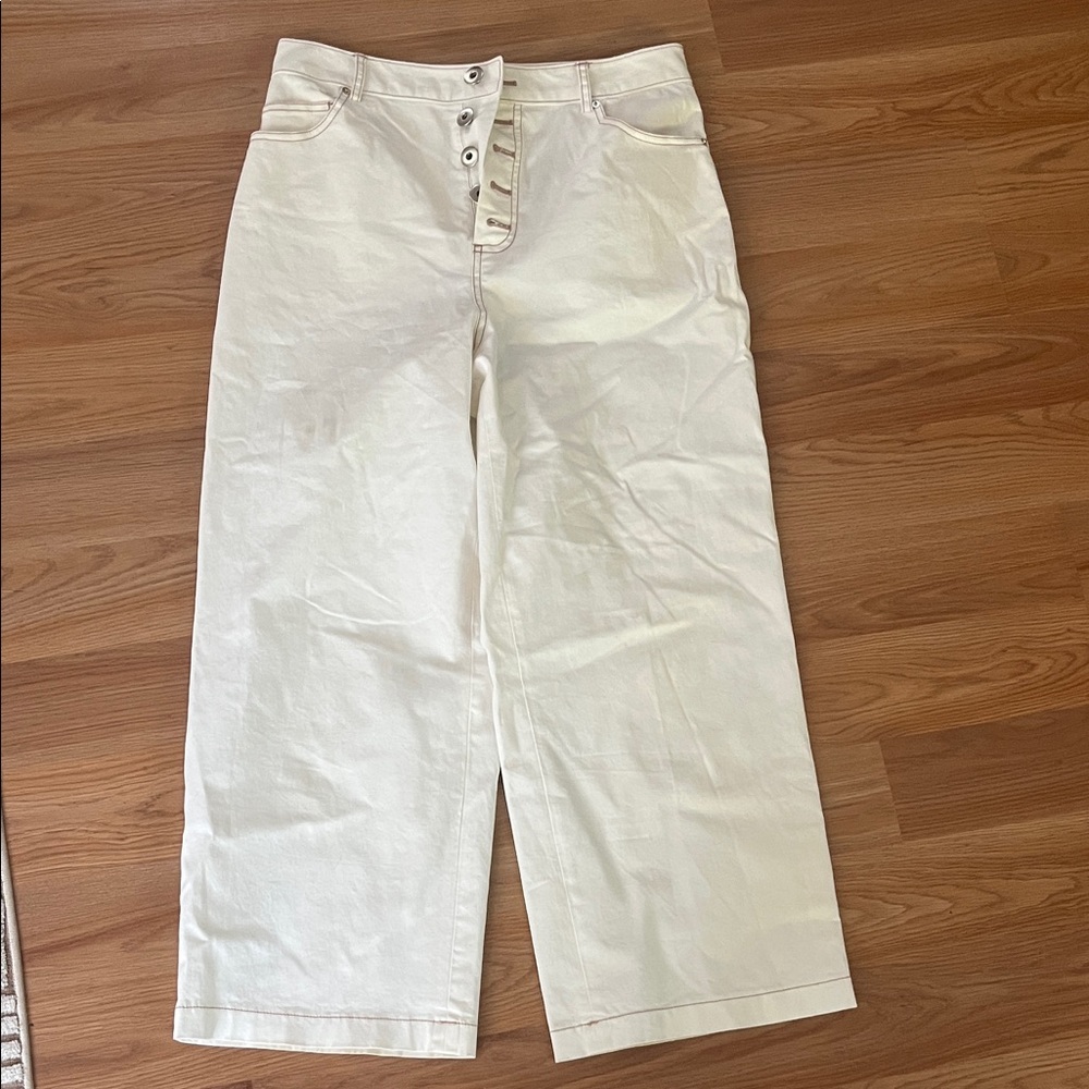Kate Spade Cream Wide Leg Jeans